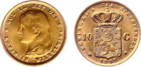 Netherlands - Naslagen - 10 Gulden 1897 - Goud naslag 5,90 gram - UNC