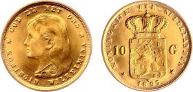 Netherlands - Naslagen - 10 Gulden 1897 - Goud naslag 5,95 gram - UNC