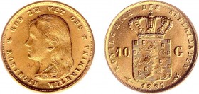 Netherlands - Naslagen - 10 Gulden 1897 - Goud naslag 6,19 gram - PR
