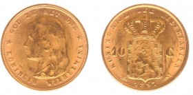 Netherlands - Naslagen - 10 Gulden 1897 - Goud naslag 6,74 gram - ZF