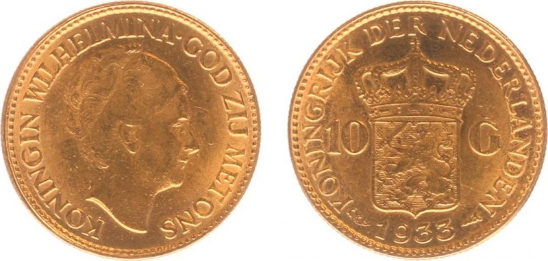 Netherlands - Naslagen - 10 Gulden 1933 - Goud naslag 6,82 gram - PR