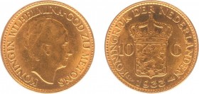Netherlands - Naslagen - 10 Gulden 1933 - Goud naslag 6,82 gram - PR