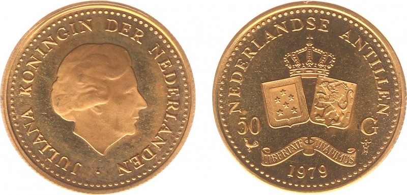 Dutch Antilles - 50 Gulden 1979 - Goud - Prooflike