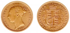 Australia - Victoria (1837-1901) - Sovereign 1880-S (KM5, S.3862-E, Fr.13) - Obv: Young head left / Rev: St. George slaying the dragon - Gold - F/VF