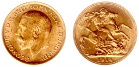 Australia - George V (1910-1936) - Sovereign 1914-M (KM29, S.3999, Fr.39) - Obv: Head left / Rev: St. George slaying the dragon - Gold - UNC, attracti...