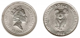 Australia - Elizabeth II (1952- ) - Koala - 15 Dollars 1988 - Koala (KM108, Fr.B23) - Obv: Crowned head right / Rev: Koala sitting facing - Platinum 1...