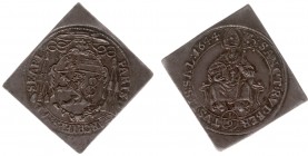 Austria - Salzburg - Paris von Lodron (1619-1653) - 1/9 Talerklippe 1644 (KM150, Zöttl1616, Probszt1312) - Obv: Hat above shield of arms / Rev: St. Ru...
