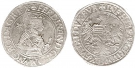 Austria - Empire - Ferdinand I (1521-1564) - Taler nd. (after 1530), Linz (Dav.8014, Voglh.43ff) - Obv: Crowned half-length bust right holding sword a...