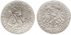 Austria - Empire - Ferdinand I (1521-1564) - Taler nd. (after 1546), Hall (Dav.8026, M./T.114, Voglh.48) - Obv: Crowned half-lenght bust right holding...