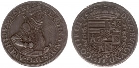 Austria - Empire - Ferdinand I (1521-1564) - Taler nd. (after 1546), Hall (Dav.8097) - Obv: Crowned half-lenght bust right holding sword and sceptre /...