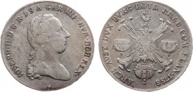 Austria - Empire - Joseph II (1765-1790) - Kronentaler 1788-A over 1784 (KM32) - Obv: Bust right / Rev: Floriated cross, steele and 3 crowns - XF, ove...