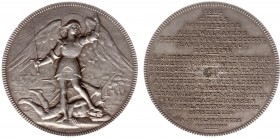 Belgium - Medals & Tokens - 1882 - Medal 'City Council of Brussels' by J.C. Chaplains - Obv. Archangel Michael defeats devil / Rev. Names of mayor Bul...