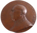 Belgium - Medals & Tokens - 1934 - Big format portrait relief 'De Zeevisscherij aan Burgemeester Dr. Moreaux' by T. Soudeyns - cast bronze ca. 49 cm -...
