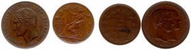 Belgium - Medals & Tokens - 5 Centimes 1856 - Copper (KM X4) & 10 Centimes 1853 - large date (KM X1.1) - both a.XF