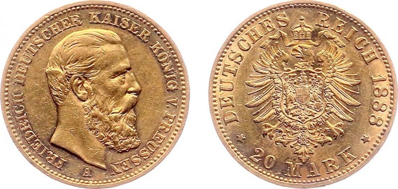 Deutschland - Reich - Preussen - Friedrich III (1888) - 20 Mark 1888-A (KM515, A...