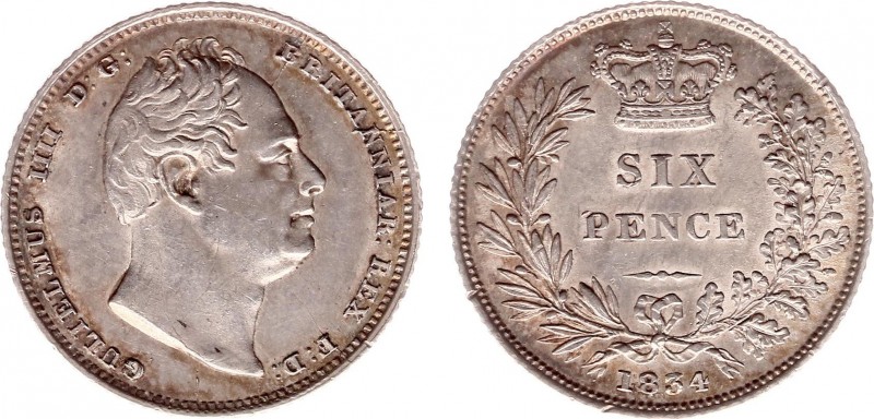 England - House of Hanover (1714-1901) - William IV (1830-1837) - Sixpence 1834 ...