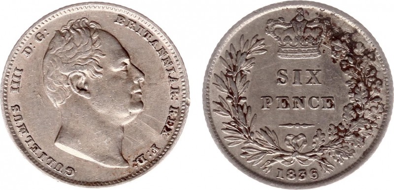 England - House of Hanover (1714-1901) - William IV (1830-1837) - Sixpence 1836 ...