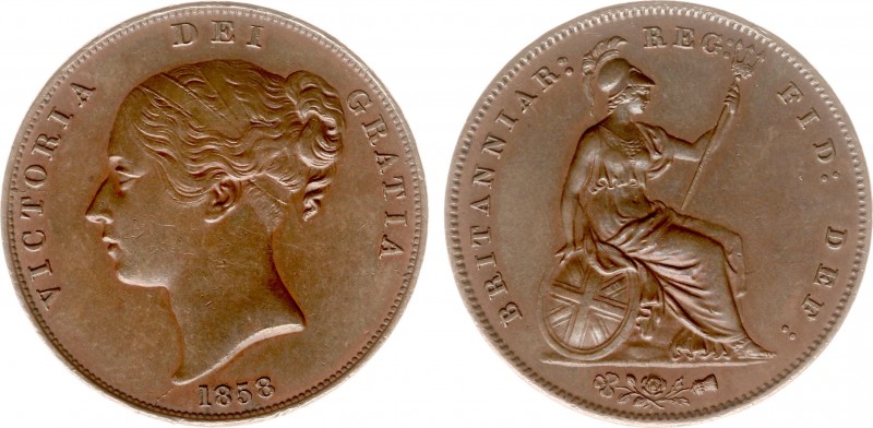 England - House of Hanover (1714-1901) - Victoria (1837-1901) - Penny 1858 - orn...