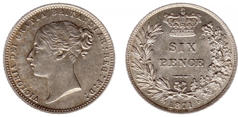 England - House of Hanover (1714-1901) - Victoria (1837-1901) - Sixpence 1871 (K...