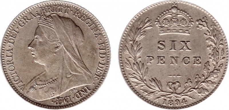 England - House of Hanover (1714-1901) - Victoria (1837-1901) - Sixpence 1894 (K...