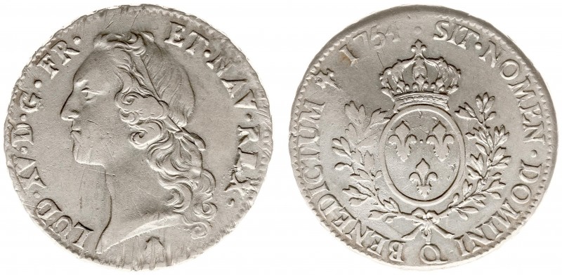 France - Royal (987-1793) - Louis XV (1715-1774) - Ecu 1754-Q, Perpignan (KM512....