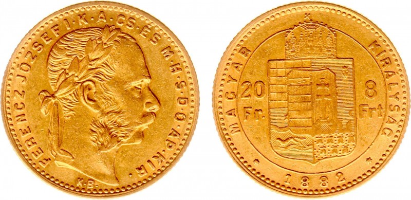 Hungary - Franz Joseph I (1848-1916) - 8 Forint 20 Francs 1882-KB (KM467, Fr.243...