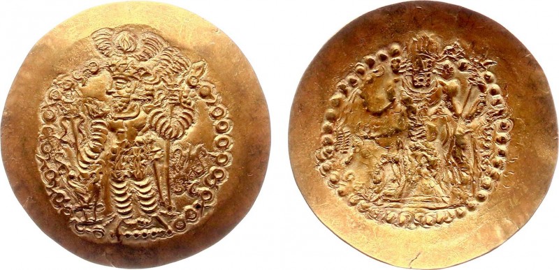 India - Kushano-Sassanian - 4th-5th century - Scyphate AV Dinara nd. (7.44 g.), ...