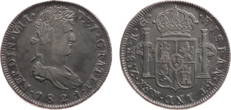 Mexico - War of Independence - Zacatecas - 8 Reales 1821-RG (KM111.5, Cayon16053...