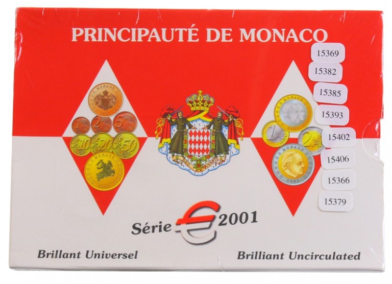 Monaco - Rainier III (1949-2005) - Mintset 2001 (KM MS1, Gad.p.428) - mintage 20...