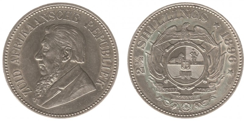 South Africa - Zuid-Afrikaansche Republiek - 2½ Shillings 1896 (KM7, Hern Z34) -...