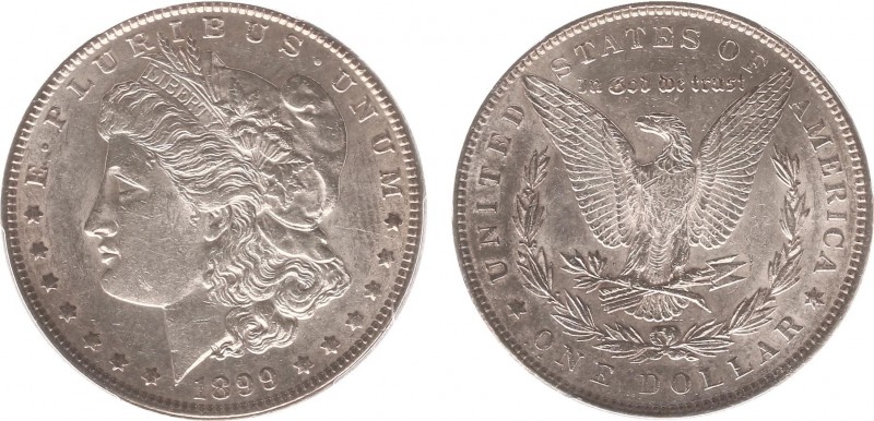 USA - Regular Coinage - Dollar 1899 - Morgan (KM110) - Obv: Laureate liberty hea...