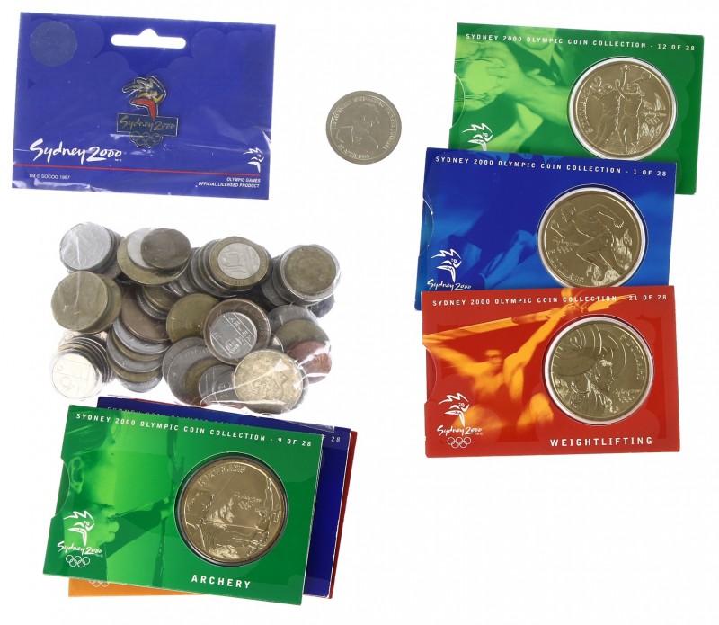 Australia - Box with Sydney 2000 Olympic Coin Collection, 28 coincards with 5 Do...