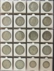 Belgium - Collection silver coins Belgium 1833-1980, appr. 98 pieces with many 5 Francs 19th cent.