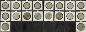 Denmark - Album with 9 different silver commemoarative coins (2-5-10 Kroner) from Denmark 1923-1972, mosty UNC