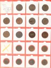 England - Collection Victoria, bronze and copper Halfpennies, 46 pieces