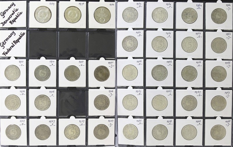 Germany - Collection coins BRD 5 and 10 Marks coins starting 1951, added some co...