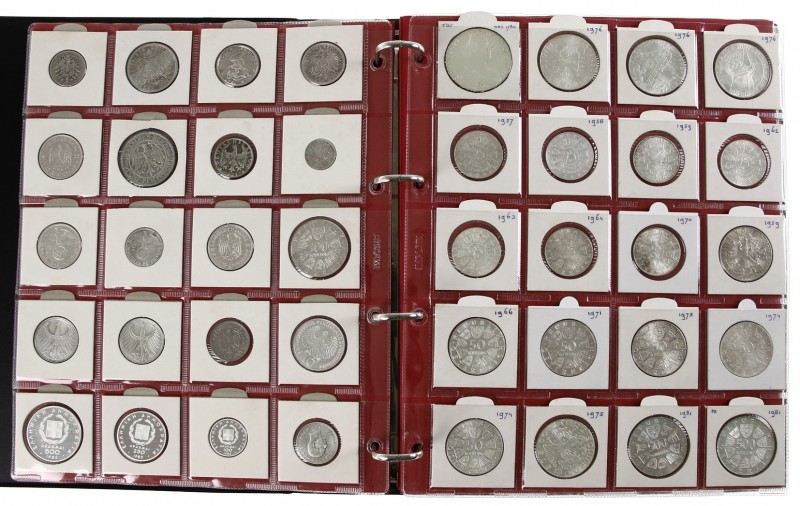 World coins - Album almost exclusively silver world coins a.w. Belgium, France, ...