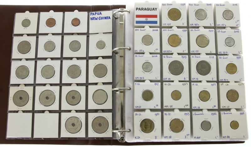 World coins - Collection world coins in album, countries with P: Papua New Guine...