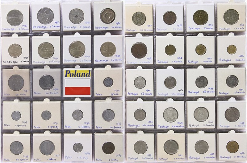 World coins - Collection European coins N-R in album wtih Norway, Poland, Portug...