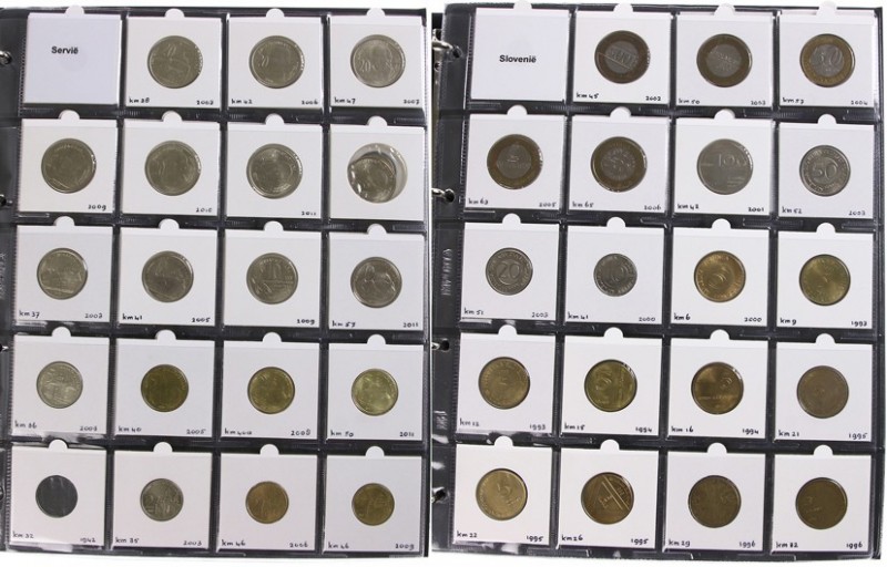 World coins - Collection mainly modern world coins in album of Serbia, Slovenia,...