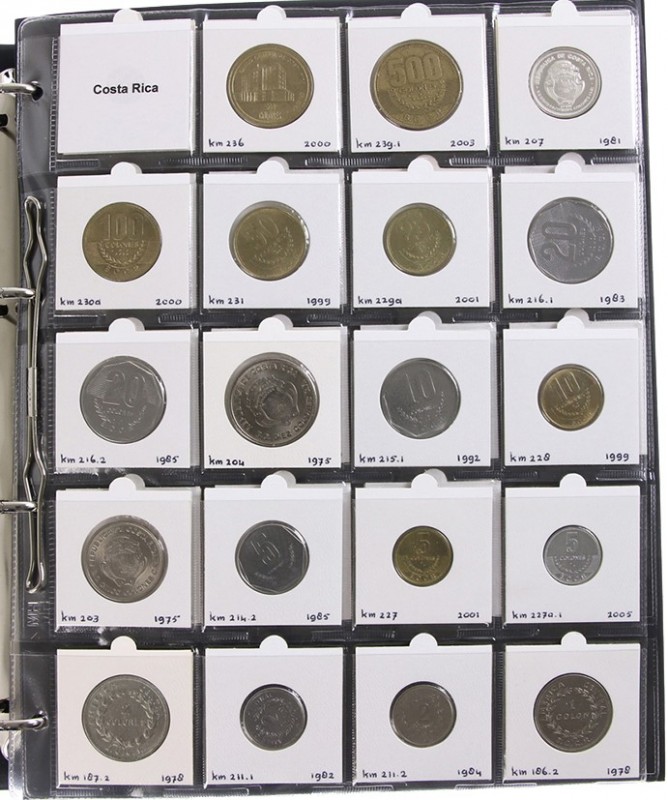 World coins - Collection mainly modern world coins in album of Brazil, Ceylon, B...