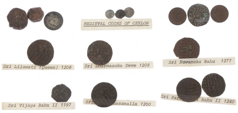 Ceylon - Miscellaneous lot (16) incl. Anuradhapura period, Maneless Lion type; P...