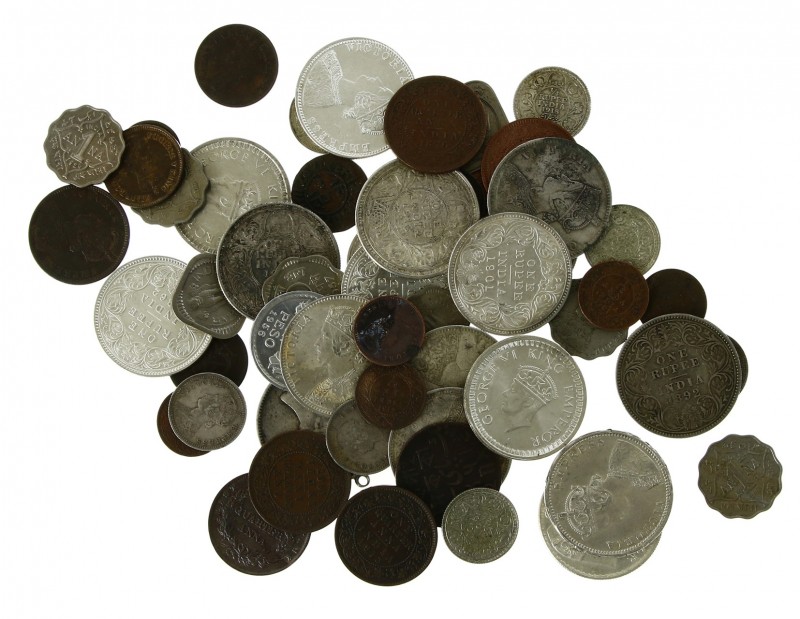 India - Interesting lot coins India a.w. a lot of Rupees with Rupees 1862, 1889 ...