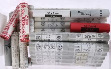 Euro's - Plasic box with Euro 1, 2 & 5 cent coins in rolls