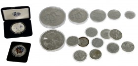 World coins - Lot silver world coins a.w. Armenia 500 & 5000 Dram 2012, Australia Year of the Snake 2013 1, 2, 5 & 10 Oz., Tuvalu Siberia Tiger 2012, ...