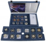 World coins - Collection 'The Millennium Masterpiece Collection 2000', set of 24 silver coins - Proof in orig. deluxe cassette with COA, issued by Roy...