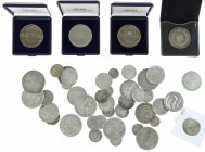 World coins - Lot with silver world coins a.w. Mexico 8 Reales 1820-JJ, Italy 5 Lire 1851, 1870 & 1874, France 5 Francs 1834 & 1849-A, Preussen Taler ...