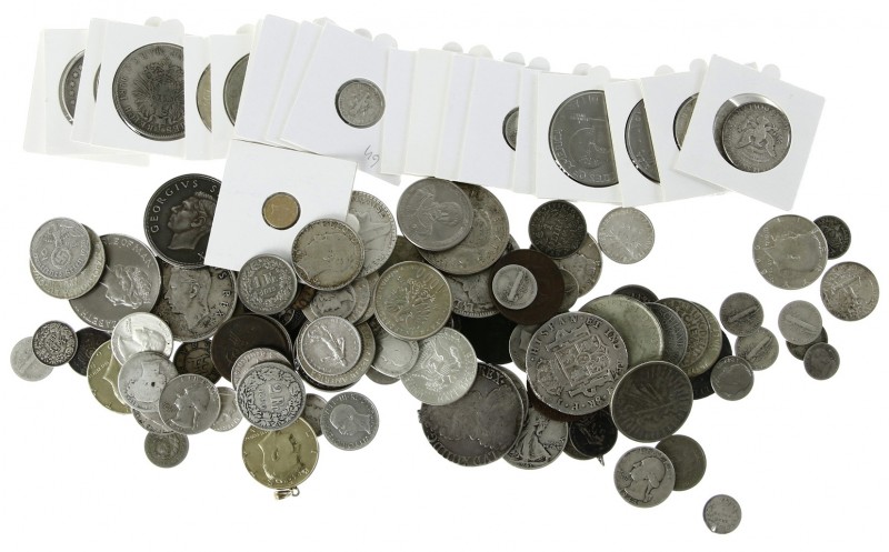 World coins - Lot various world coins incl. many silver coins a.w. French Ecu's,...