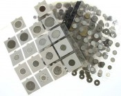 World coins - Large box with miscellaneous world coins, all on album sheets incl. some silver coins