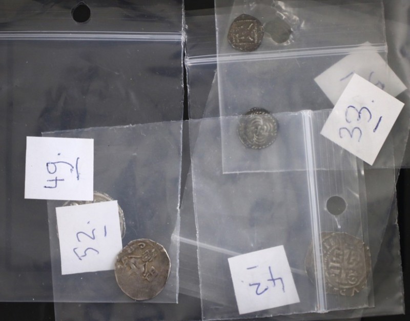 World coins - Small lot with 6 medieval coins a.w. Northumbria Sceatta (Abramson...